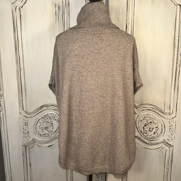Sisters Soft Cowl Neck Taupe Spaced Dyed Button Detailing Poncho OSFM - Picture 8 of 11